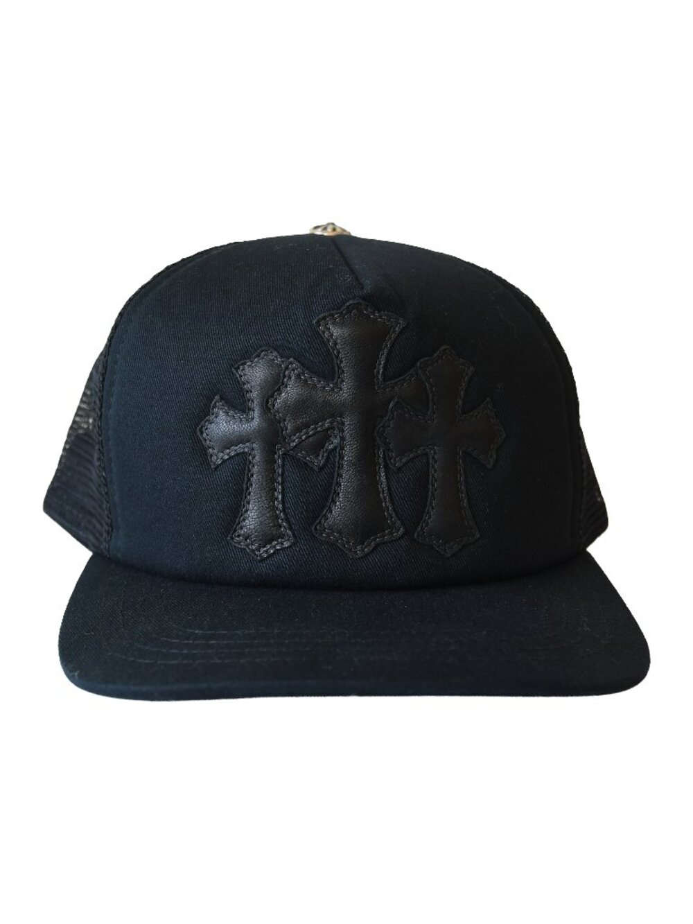 Chrome Hearts Triple Cross Cemetery Trucker Hat Black
